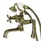 Kingston Brass KS228AB Deck Mount Clawfoot Tub Faucet with Hand Shower, Antique Brass KS228AB - alternate 1
